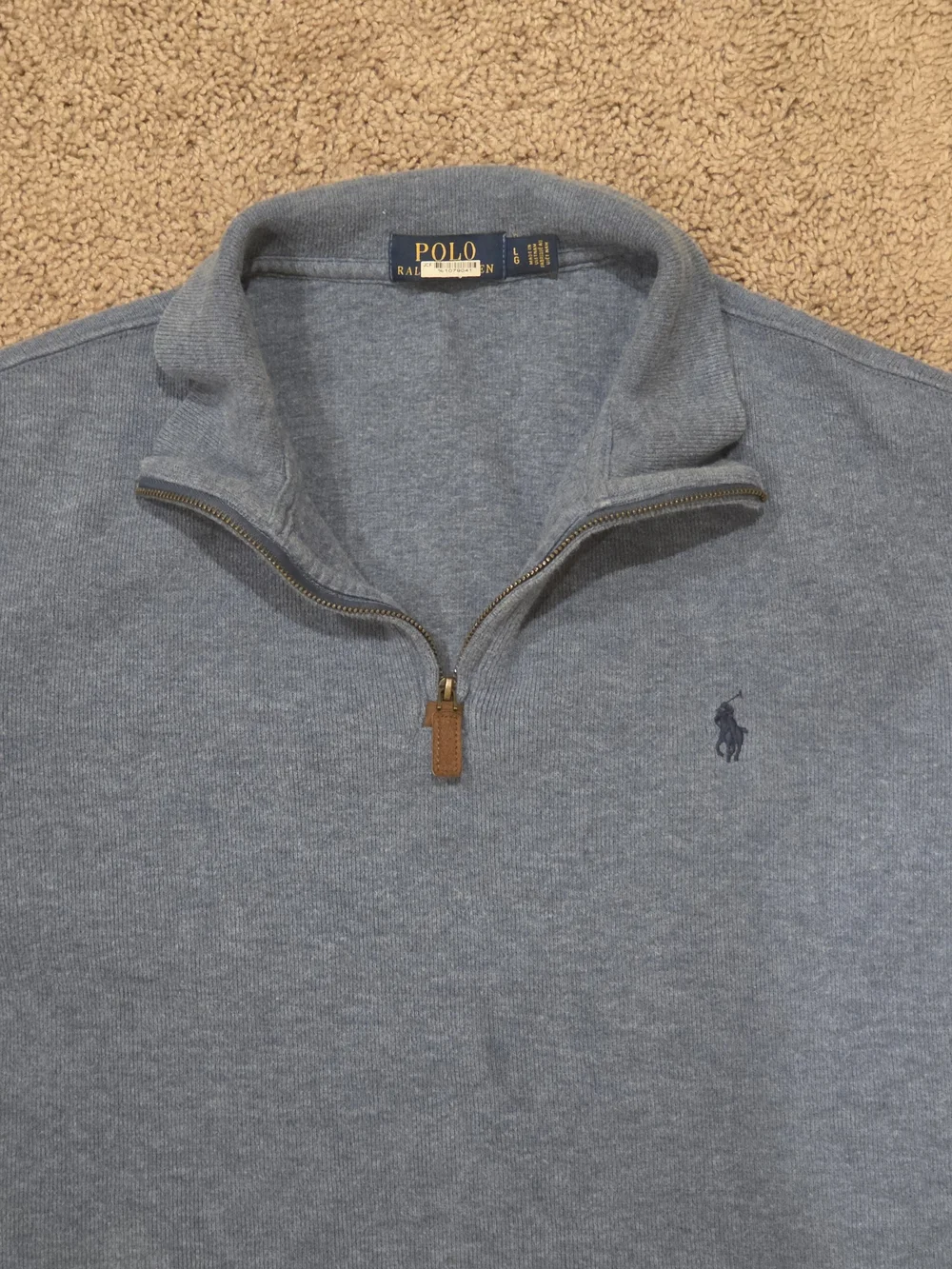 Polo by Ralph Lauren Heather Blue Crewneck Sweater